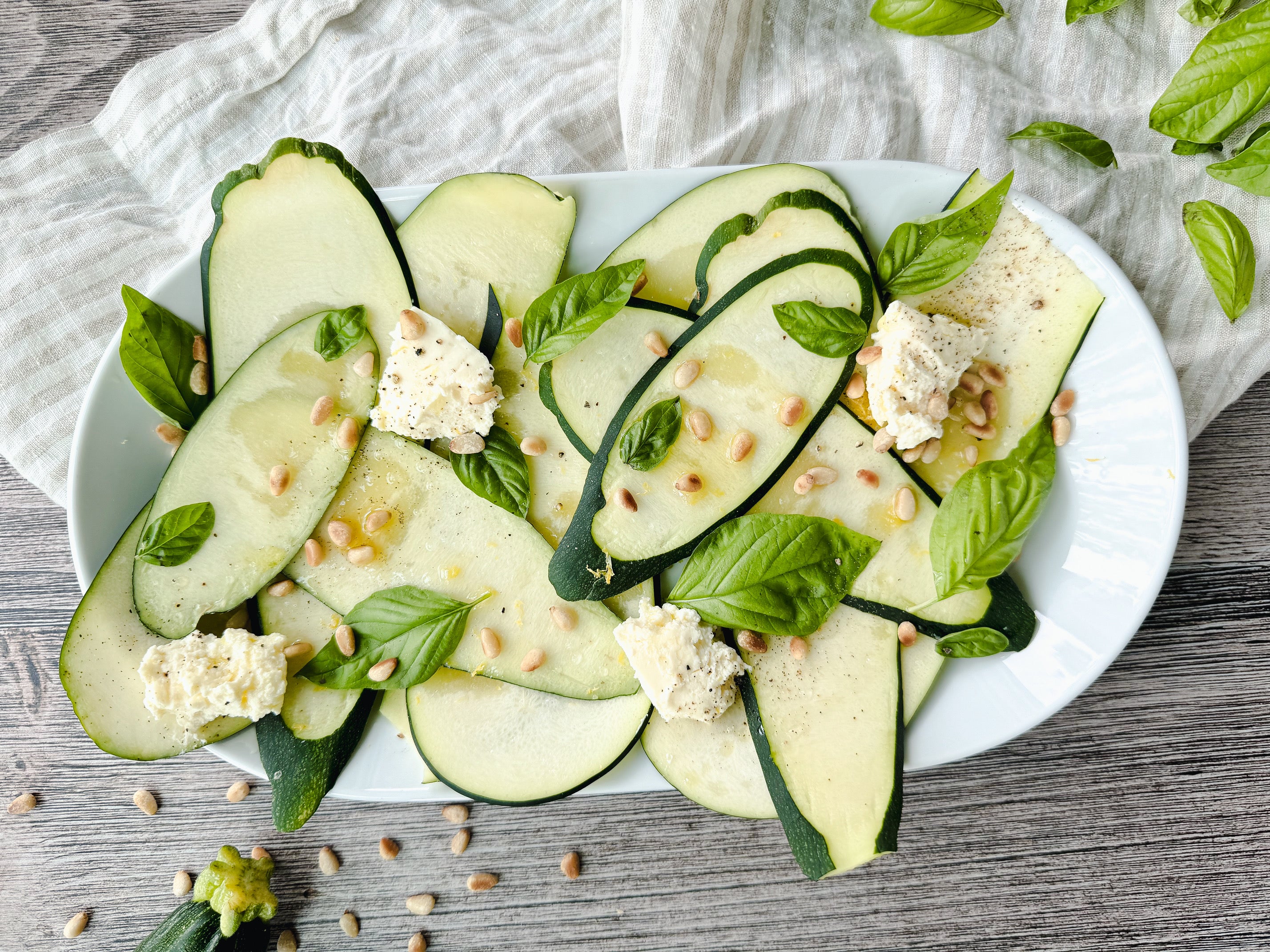 Lemon Zucchini Carpaccio with Ricotta – BrocElite Lemon Zucchini Carpaccio with Ricotta – BrocElite